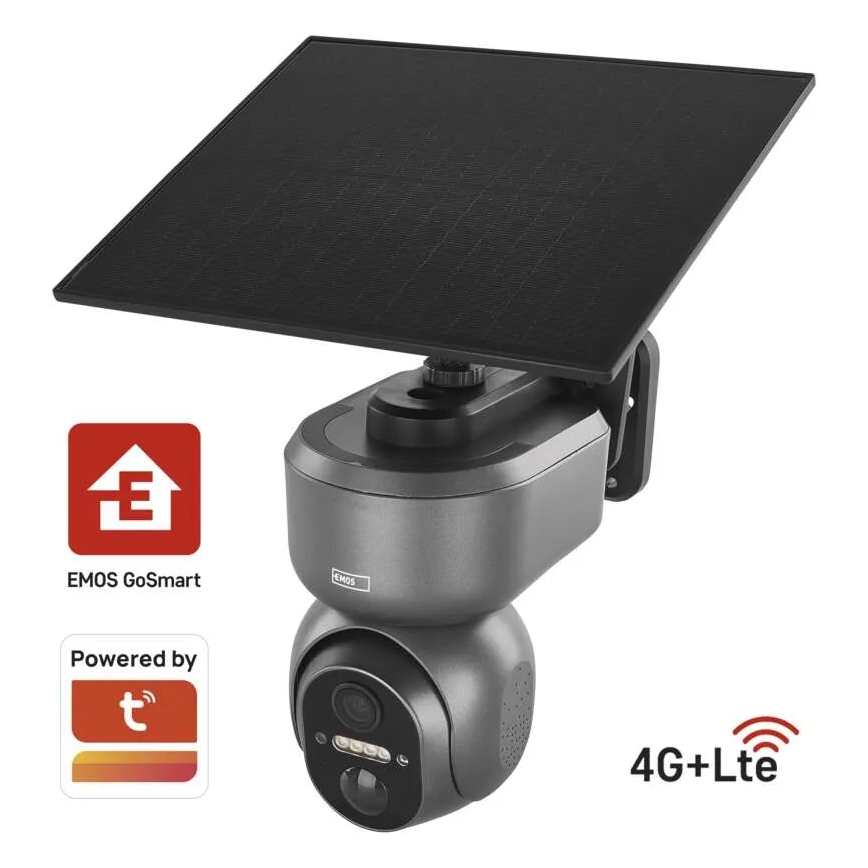Smart solcellekamera med GoSmart-sensor, 4G/LTE, 10400 mAh, 5 V, IP65, Tuya-kompatibelt