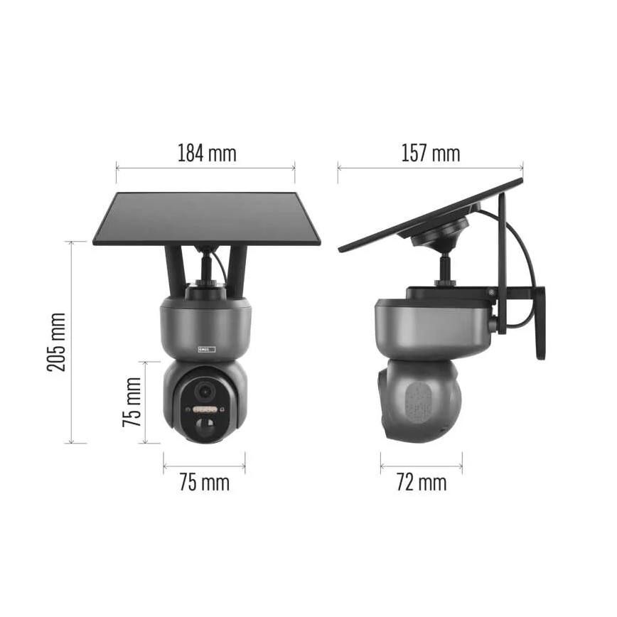 Smart solcellekamera med GoSmart-sensor, 4G/LTE, 10400 mAh, 5 V, IP65, Tuya-kompatibelt
