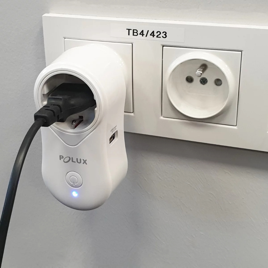 Smart-stik SMART 3400W/230V Wi-Fi Tuya + USB SCHUKO