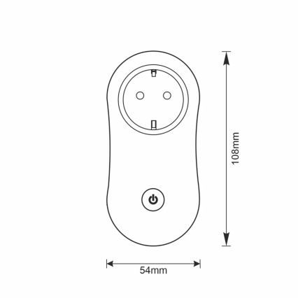 Smart-stik SMART 3400W/230V Wi-Fi Tuya + USB SCHUKO