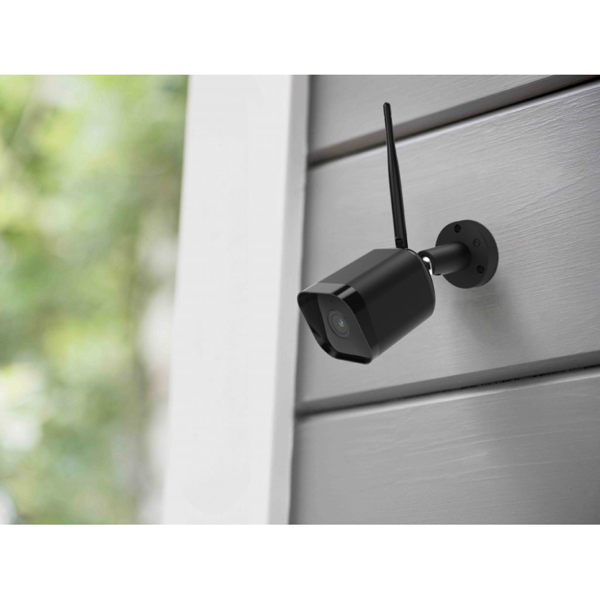 Smart udendørs kamera med sensor Full HD 1080p 12V IP65 Wi-Fi Tuya sort