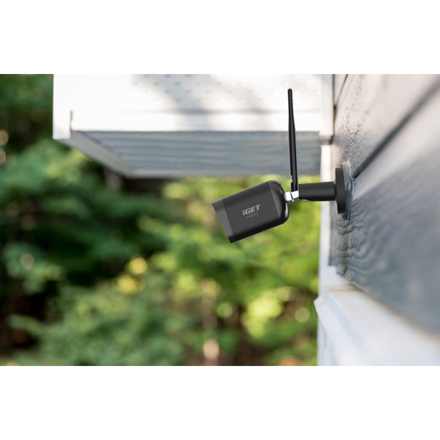 Smart udendørs kamera med sensor Full HD 1080p 12V IP65 Wi-Fi Tuya sort