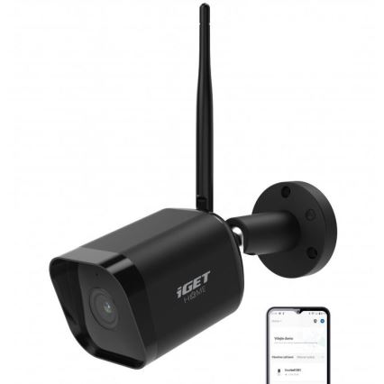 Smart udendørs kamera med sensor Full HD 1080p 12V IP65 Wi-Fi Tuya sort