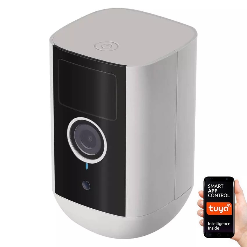 Smart udendørskamera med bevægelsessensor GoSmart 5V 9600mAh IP65 Wi-Fi Tuya