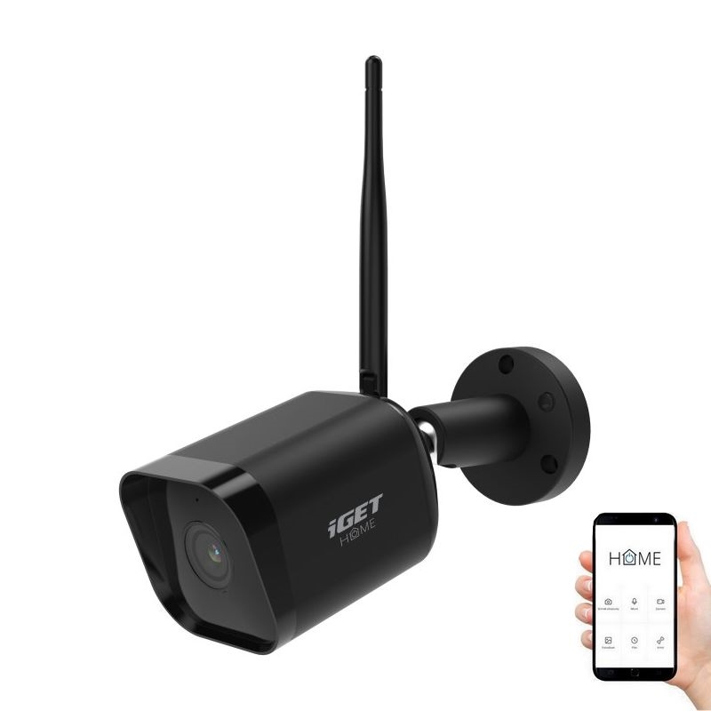 Smart udendørskamera med sensor Full HD 1080p 12V IP65 Wi-Fi Tuya sort