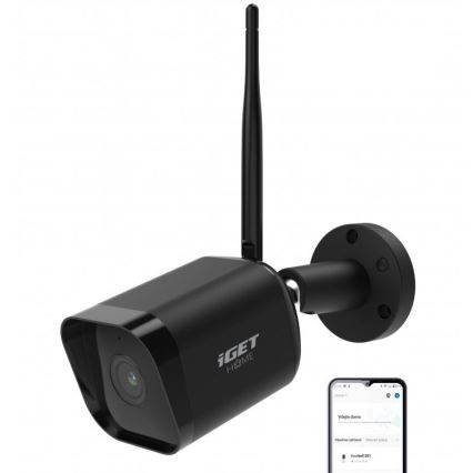 Smart udendørskamera med sensor Full HD 1080p 12V IP65 Wi-Fi Tuya sort