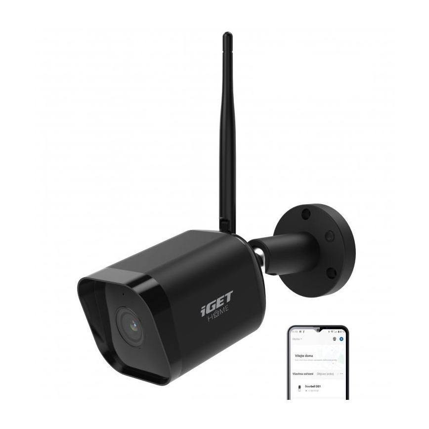 Smart udendørskamera med sensor Full HD 1080p 12V IP65 Wi-Fi Tuya sort