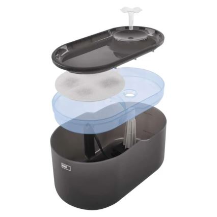 Smart vanddispenser til kæledyr 2,6 l/5V grå Wi-Fi