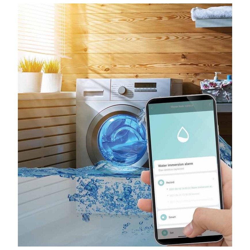 Smart-vandlækagesensor 3xAAA Wi-Fi Tuya