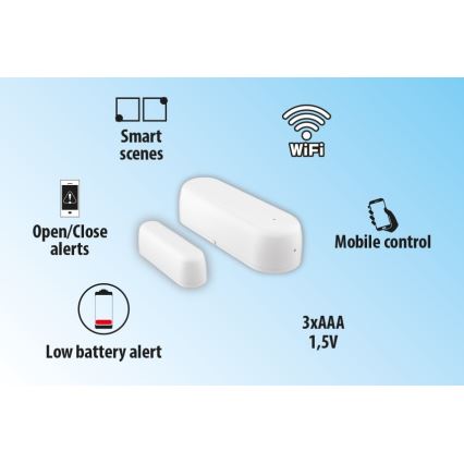 Smart vindues- og dørsensor 2xAAA Wi-fi Tuya