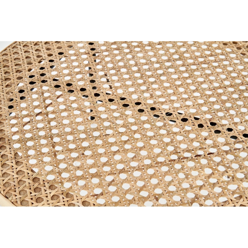 Sofabord 45x45 cm sort/Rattan