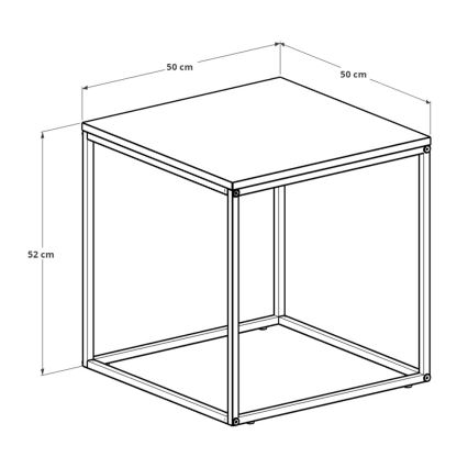 Sofabord 52x50 cm sort