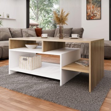Sofabord ALVA 120x53 cm hvid/eg grande