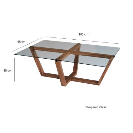 Sofabord AMALFI 35x105 cm fyrretræ/transparent