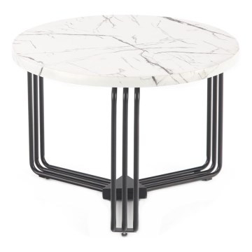 Sofabord ANTICA 41x55 cm sort/marmordekor