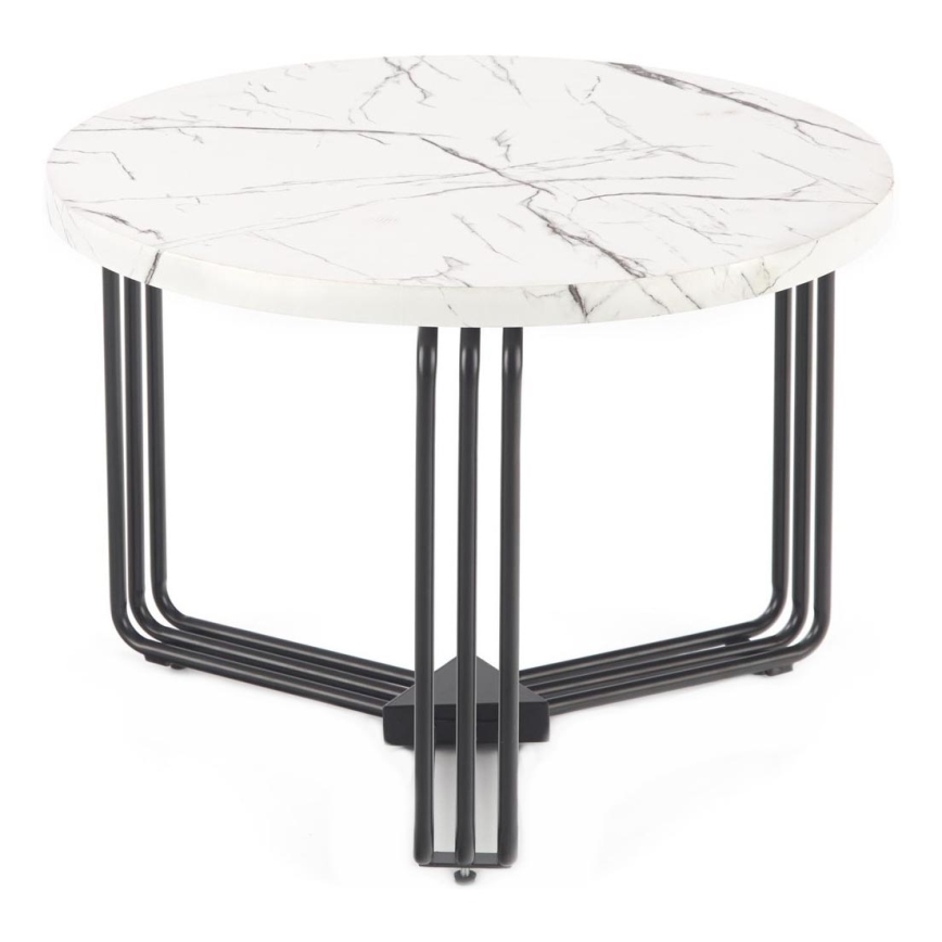 Sofabord ANTICA 41x55 cm sort/marmordekor