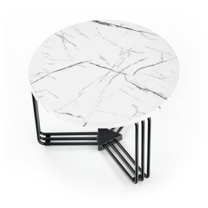 Sofabord ANTICA 41x55 cm sort/marmordekor