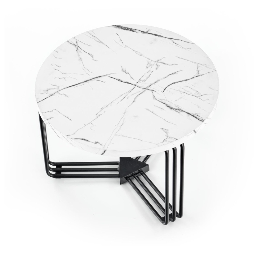 Sofabord ANTICA 41x55 cm sort/marmordekor