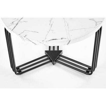 Sofabord ANTICA 41x55 cm sort/marmordekor