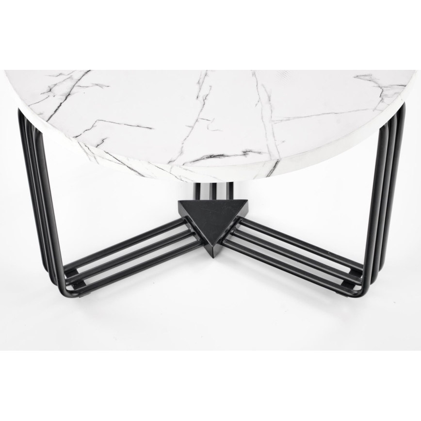 Sofabord ANTICA 41x55 cm sort/marmordekor