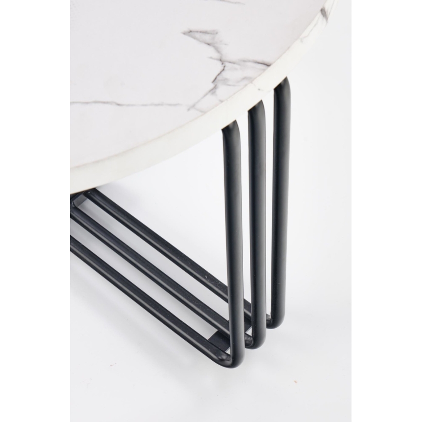Sofabord ANTICA 41x55 cm sort/marmordekor
