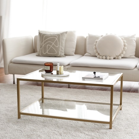 Sofabord ASTRO 40x90 cm guldfarvet
