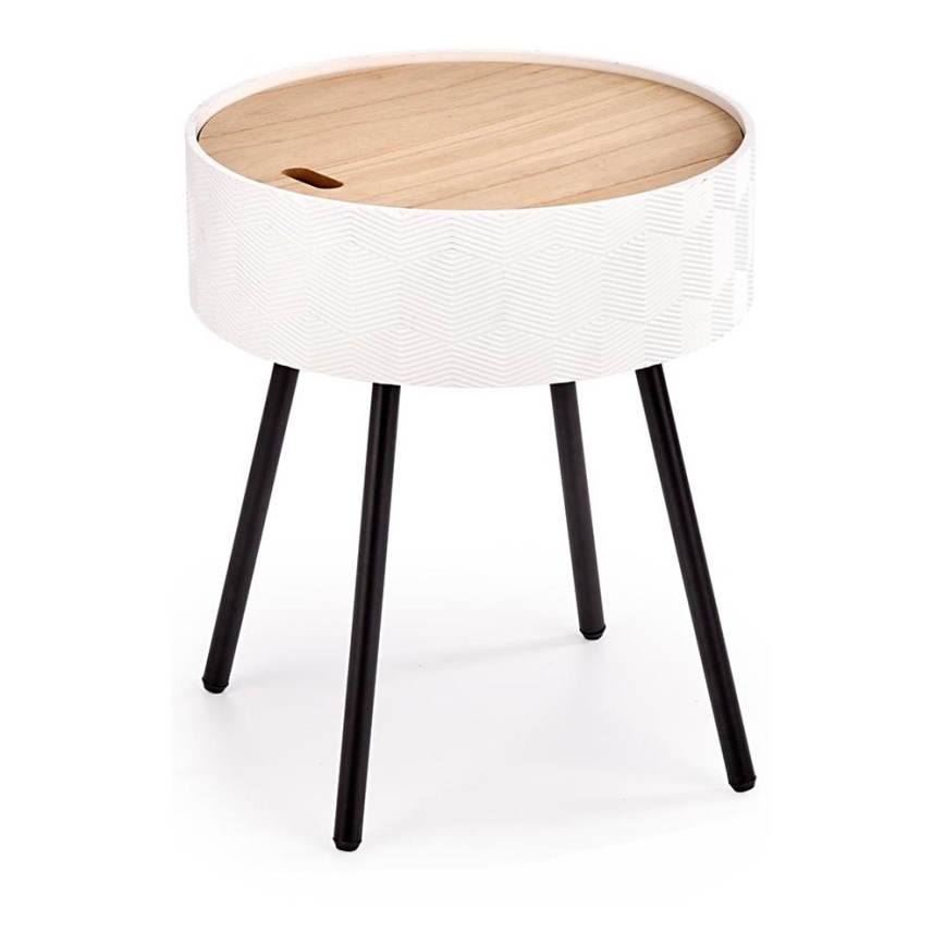 Sofabord AURA 45x38 cm hvid/sort/beige