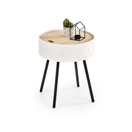 Sofabord AURA 45x38 cm hvid/sort/beige