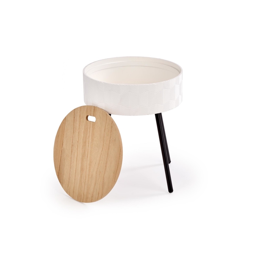 Sofabord AURA 45x38 cm hvid/sort/beige