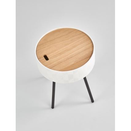 Sofabord AURA 45x38 cm hvid/sort/beige