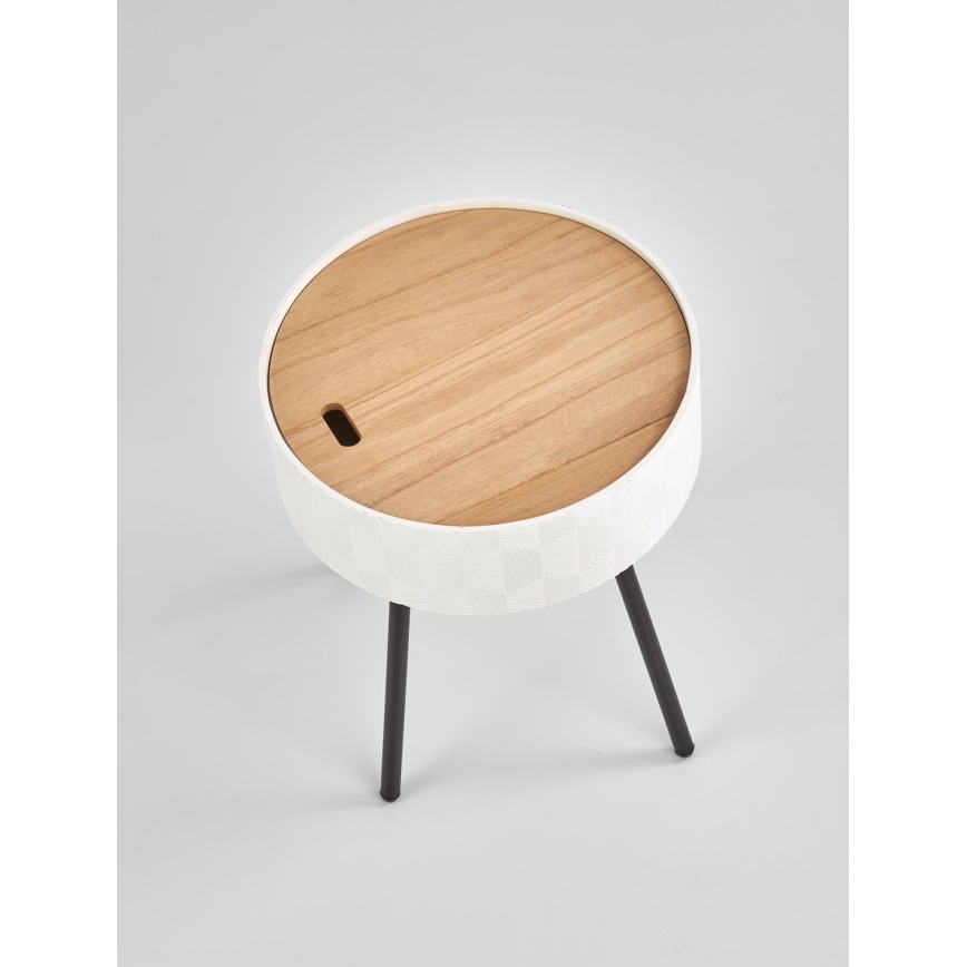 Sofabord AURA 45x38 cm hvid/sort/beige