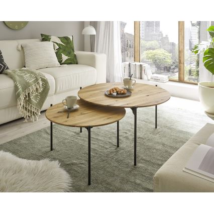 Sofabord AURA Ø 55 cm, eg/antracit