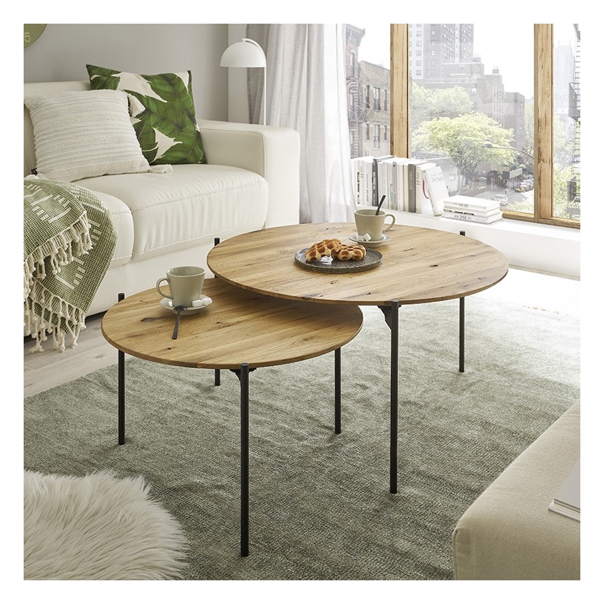 Sofabord AURA Ø 74 cm eg/antracit