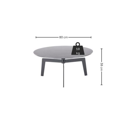 Sofabord BALANCE Ø 80 cm grå/antracit