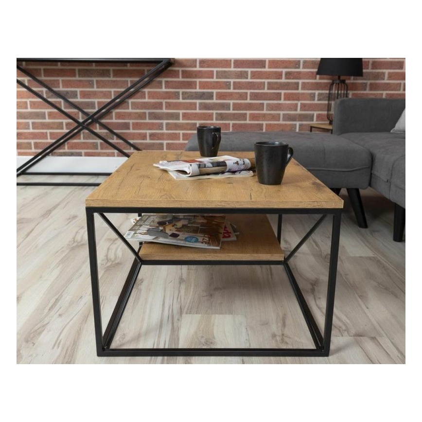 Sofabord BASICLOFT 40x80 cm sort/brun