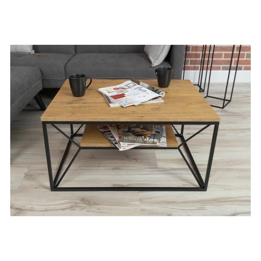 Sofabord BASICLOFT 40x80 cm sort/brun