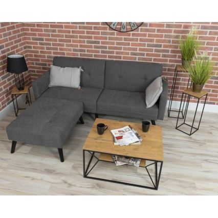 Sofabord BASICLOFT 40x80 cm sort/brun