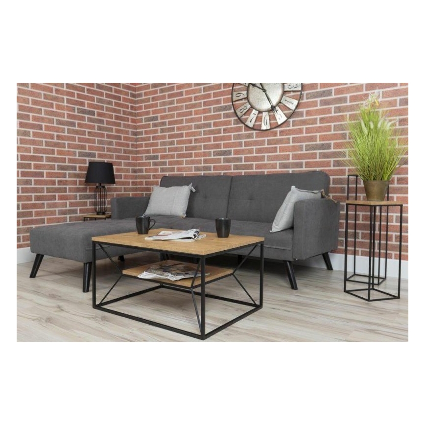 Sofabord BASICLOFT 40x80 cm sort/brun