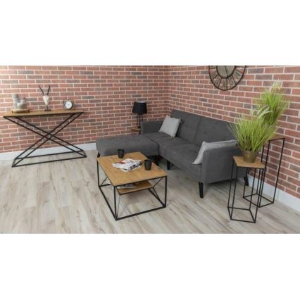 Sofabord BASICLOFT 40x80 cm sort/brun