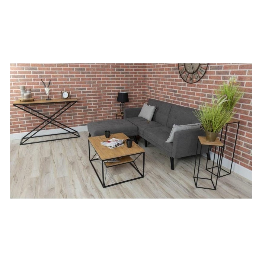 Sofabord BASICLOFT 40x80 cm sort/brun
