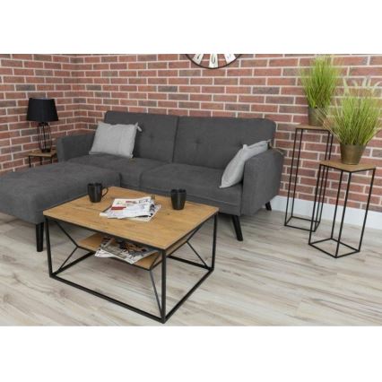 Sofabord BASICLOFT 40x80 cm sort/brun