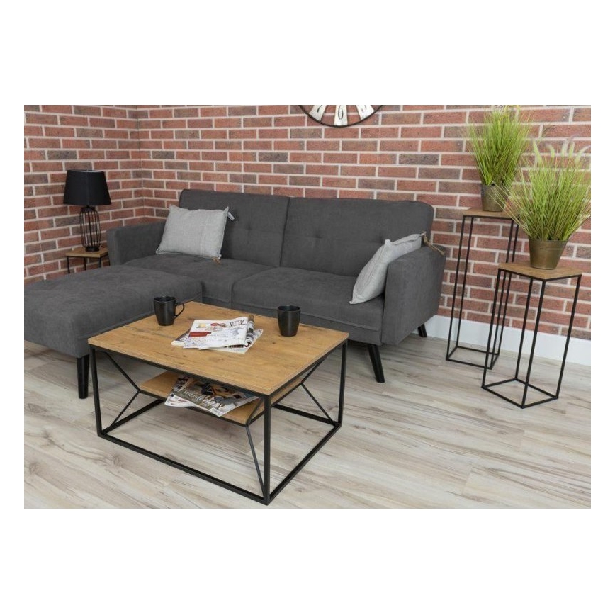 Sofabord BASICLOFT 40x80 cm sort/brun