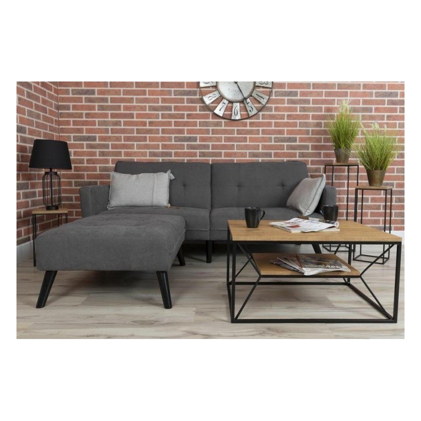 Sofabord BASICLOFT 40x80 cm sort/brun