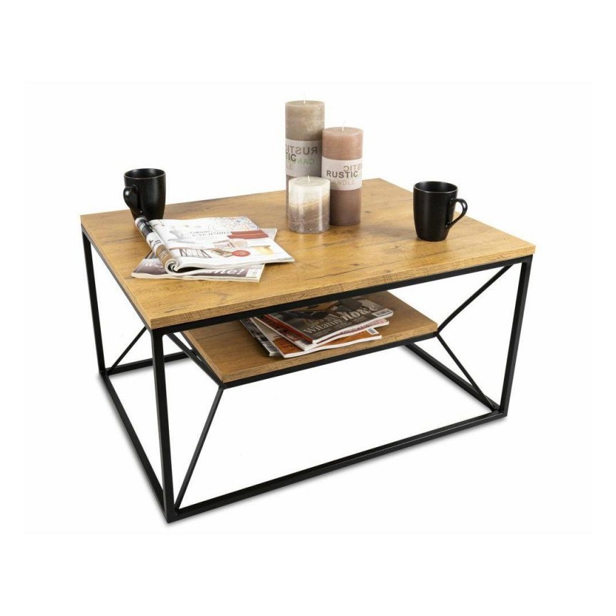 Sofabord BASICLOFT 40x80 cm sort/brun
