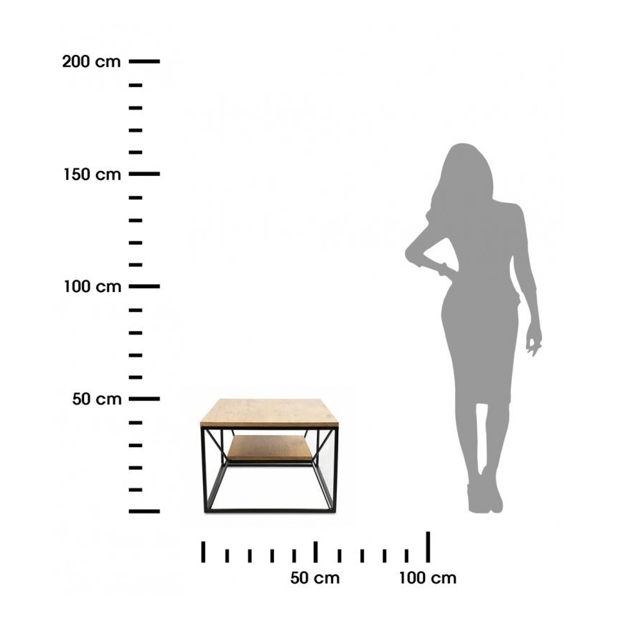 Sofabord BASICLOFT 40x80 cm sort/brun