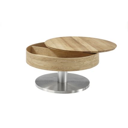 Sofabord BLOCK Ø 79 cm eg/sølv