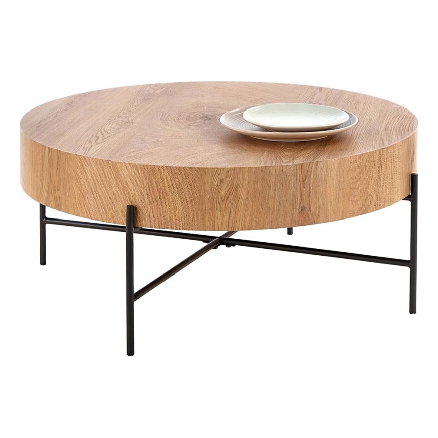 Sofabord BROOKLYN 37x80 cm naturlig eg/sort