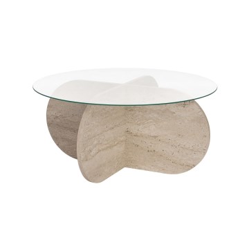 Sofabord BUBBLE Ø 75 cm beige/transparent