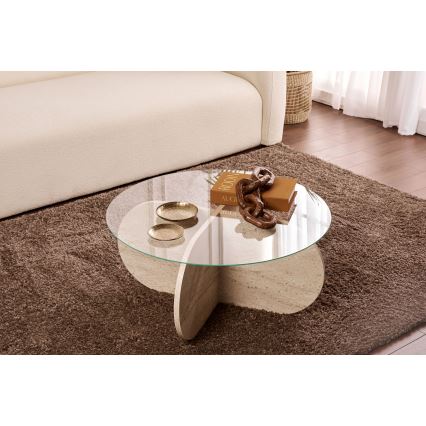 Sofabord BUBBLE Ø 75 cm beige/transparent