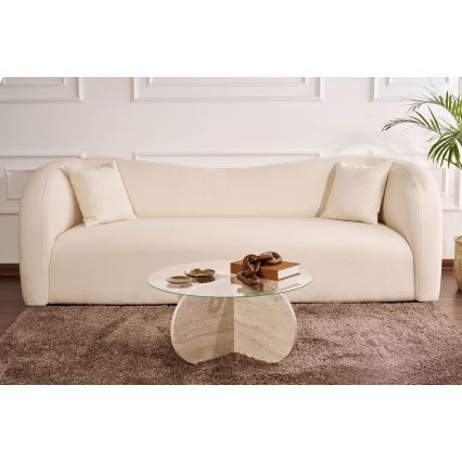 Sofabord BUBBLE Ø 75 cm beige/transparent